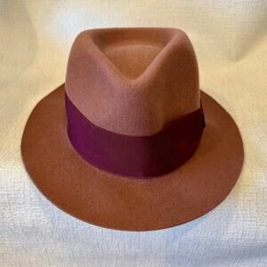 Rag and Bone Trilby Drape Band Winterberry Wool Fedora Hat SIZE M